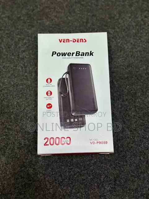 ভেন-ডেন্স ভিডি-পিবি০৫৯ ২০০০০এমএএইচ পাওয়ার ব্যাংক