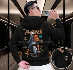 Stylish Solid Printed Cotton Hoodie
