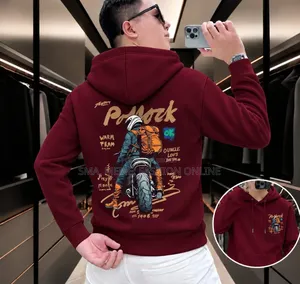 Stylish Solid Printed Cotton Hoodie