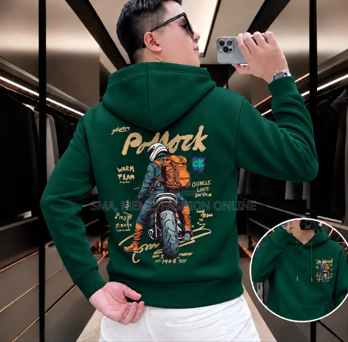 Stylish Solid Printed Cotton Hoodie