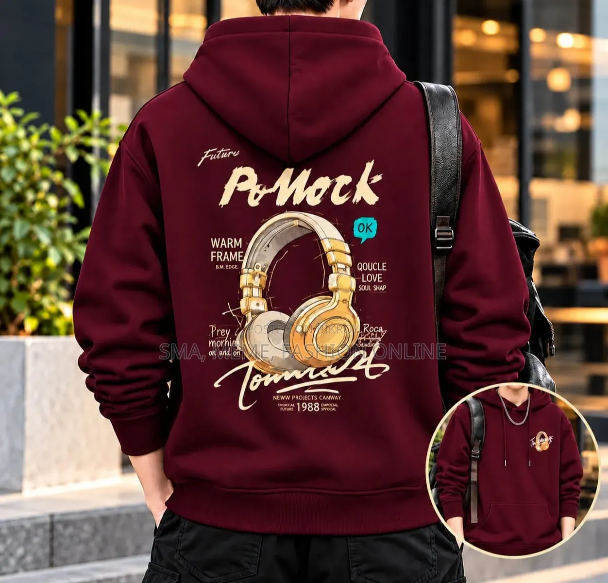 Stylish Solid Printed Cotton Hoodie