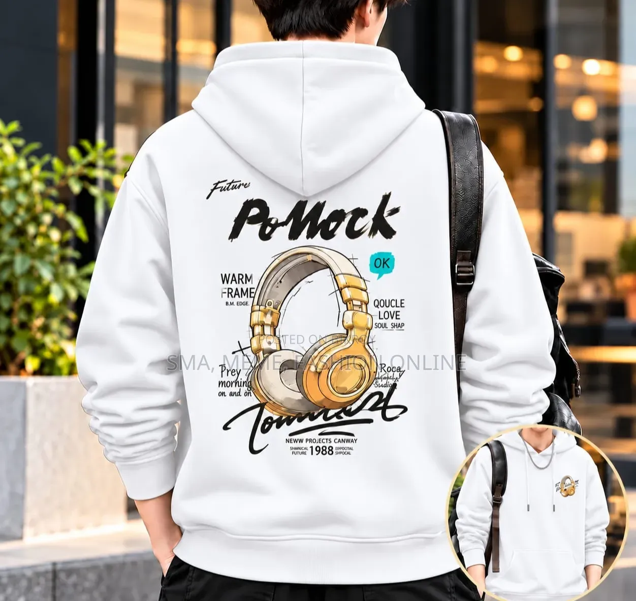 Stylish Solid Printed Cotton Hoodie