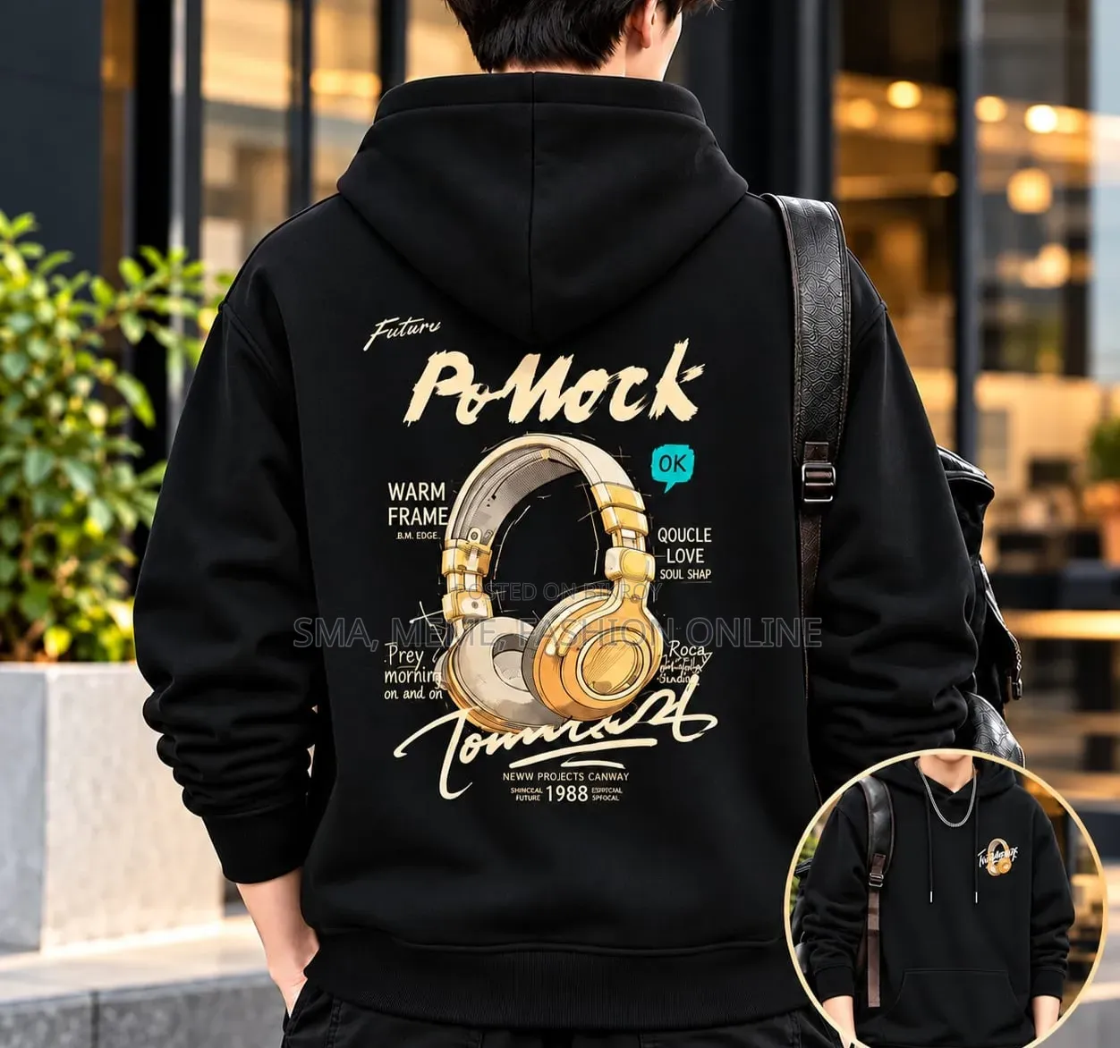 Stylish Solid Printed Cotton Hoodie