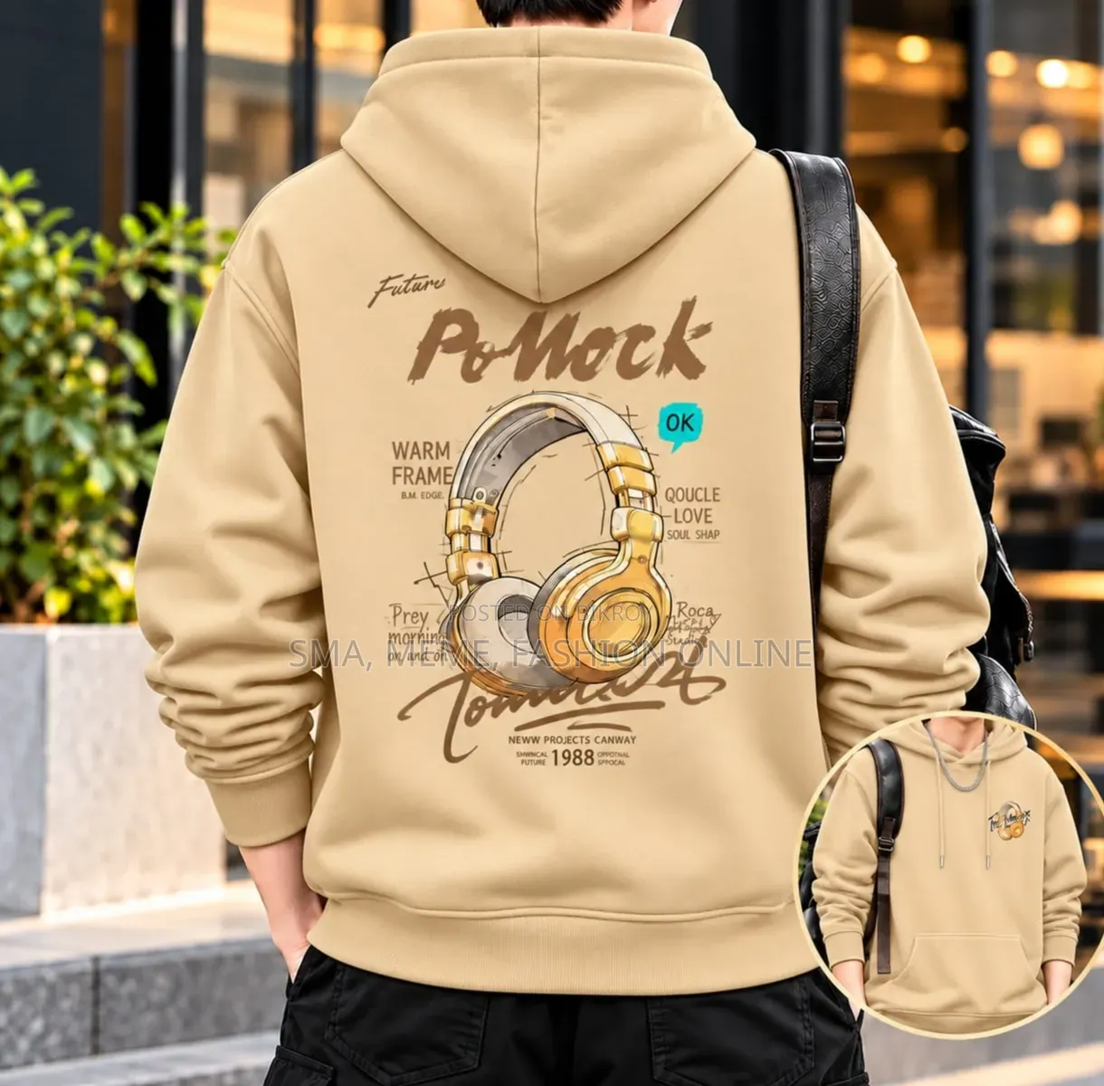 Stylish Solid Printed Cotton Hoodie