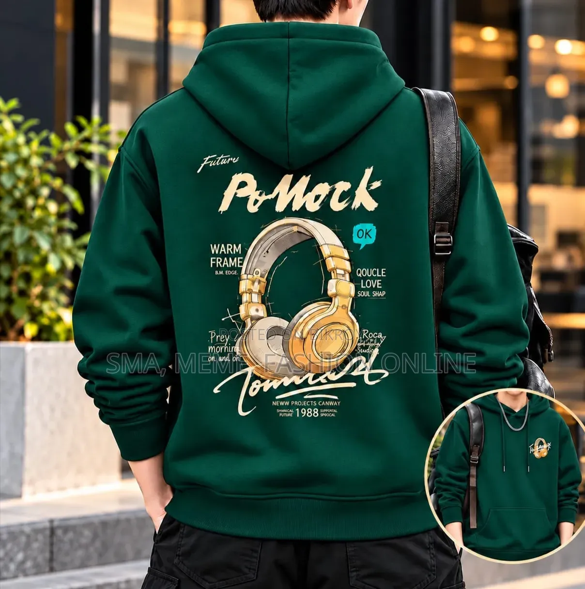 Stylish Solid Printed Cotton Hoodie