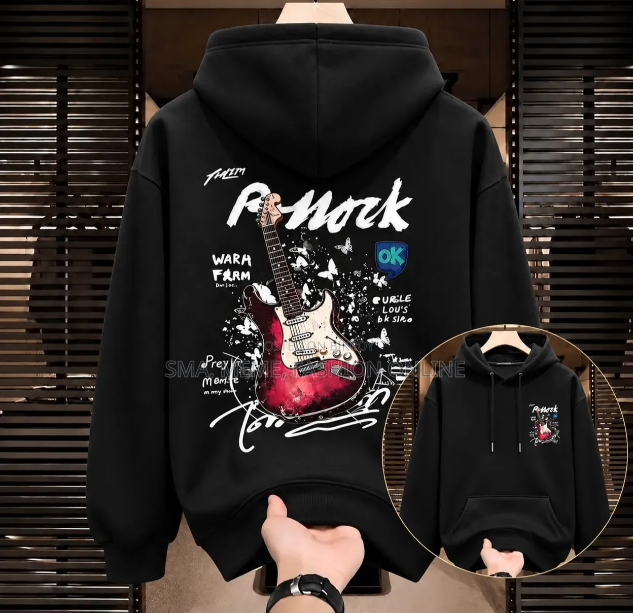 Stylish Solid Printed Cotton Hoodie