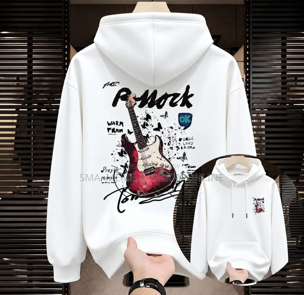 Stylish Solid Printed Cotton Hoodie