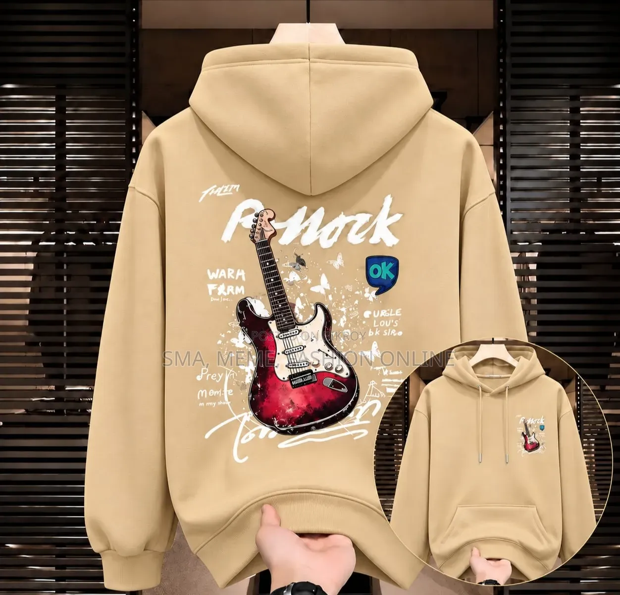 Stylish Solid Printed Cotton Hoodie