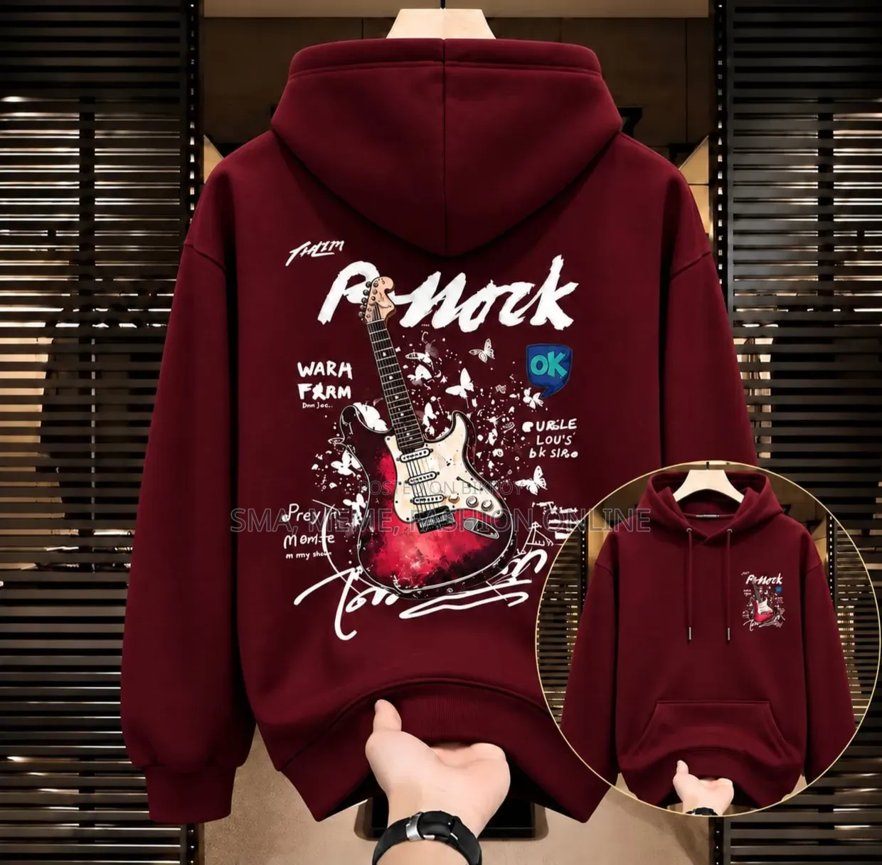 Stylish Solid Printed Cotton Hoodie
