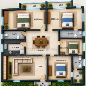 4 bedrooms Apartment in The Icon Tower, Uttara for rent