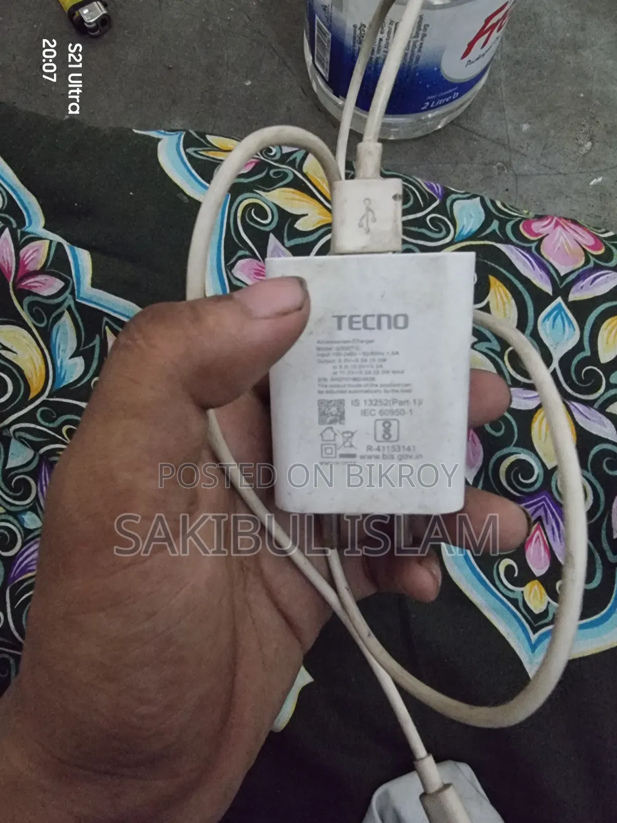 Tecno 33W Fast Charger. Original Phone Charger.