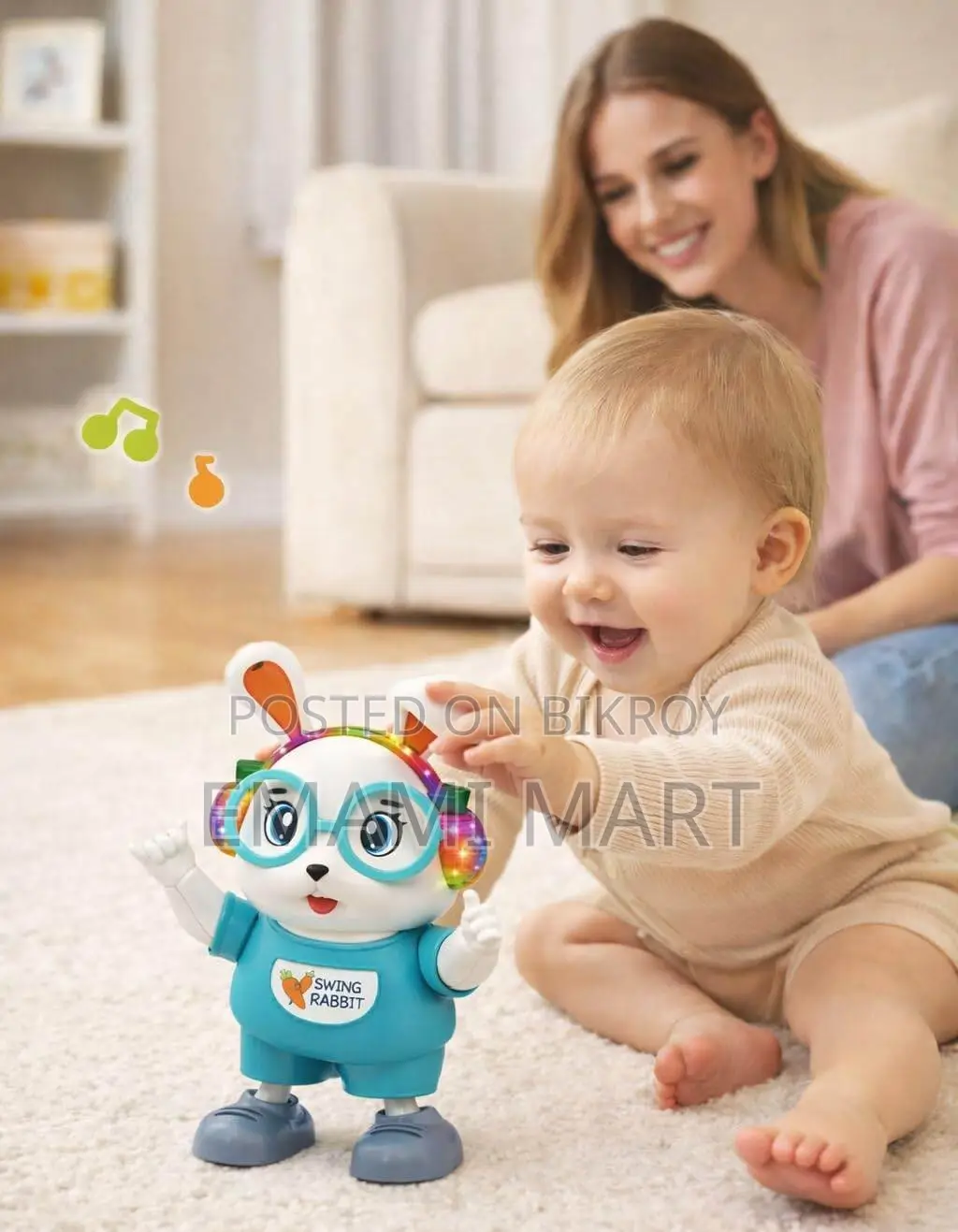 Fun Dancing Rabbit Toy with Lights & Music | Interactive Swing Rabbit 