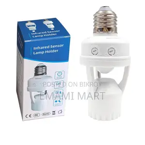 Motion Sensor Light Socket, E26/E27 Smart Lamp Bulb Holder Adapter Aut