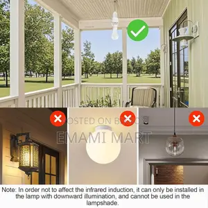 Motion Sensor Light Socket, E26/E27 Smart Lamp Bulb Holder Adapter Aut