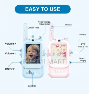 Video W.alkie T.alkies for Kids, Handheld 2 Pack Rechargeable Video In