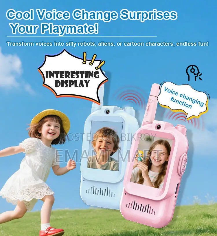 Video W.alkie T.alkies for Kids, Handheld 2 Pack Rechargeable Video In