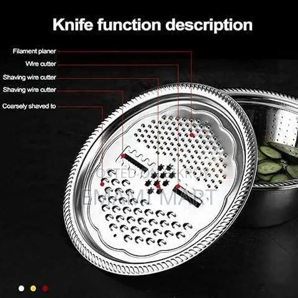 Stainless Steel Basin With Vegetable Cutter and Drain Basket 3-IN-1 MU