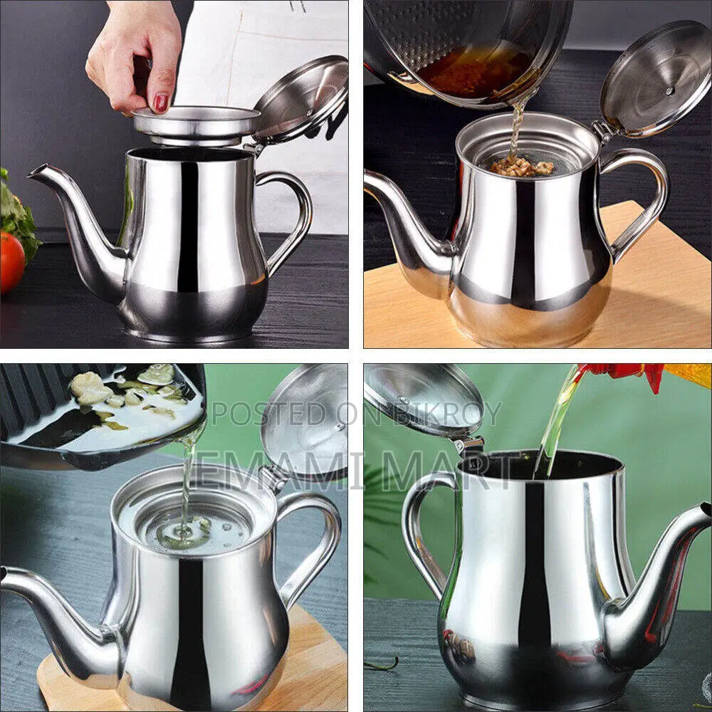 500ml Stainless Steel Oil Tank Large Capacity Oil Bottle Kitchen Oil F