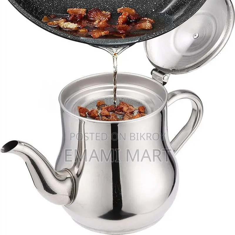 Big Size Stainless Steel Teapot with Filter Kitchen Oil Filter Pot Liq