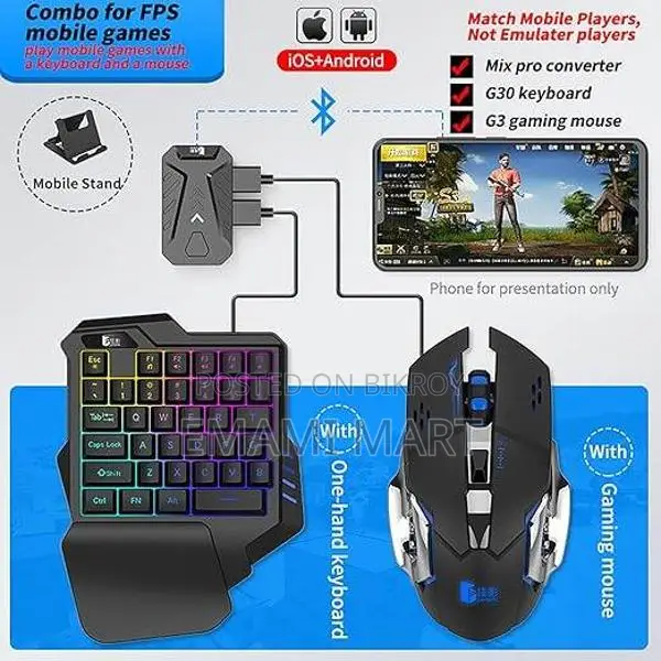 5 IN 1 Gaeirt One Hand Gaming Keyboard and Mouse Set