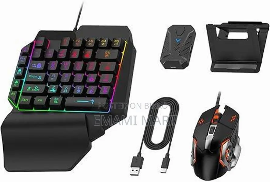 5 IN 1 Gaeirt One Hand Gaming Keyboard and Mouse Set