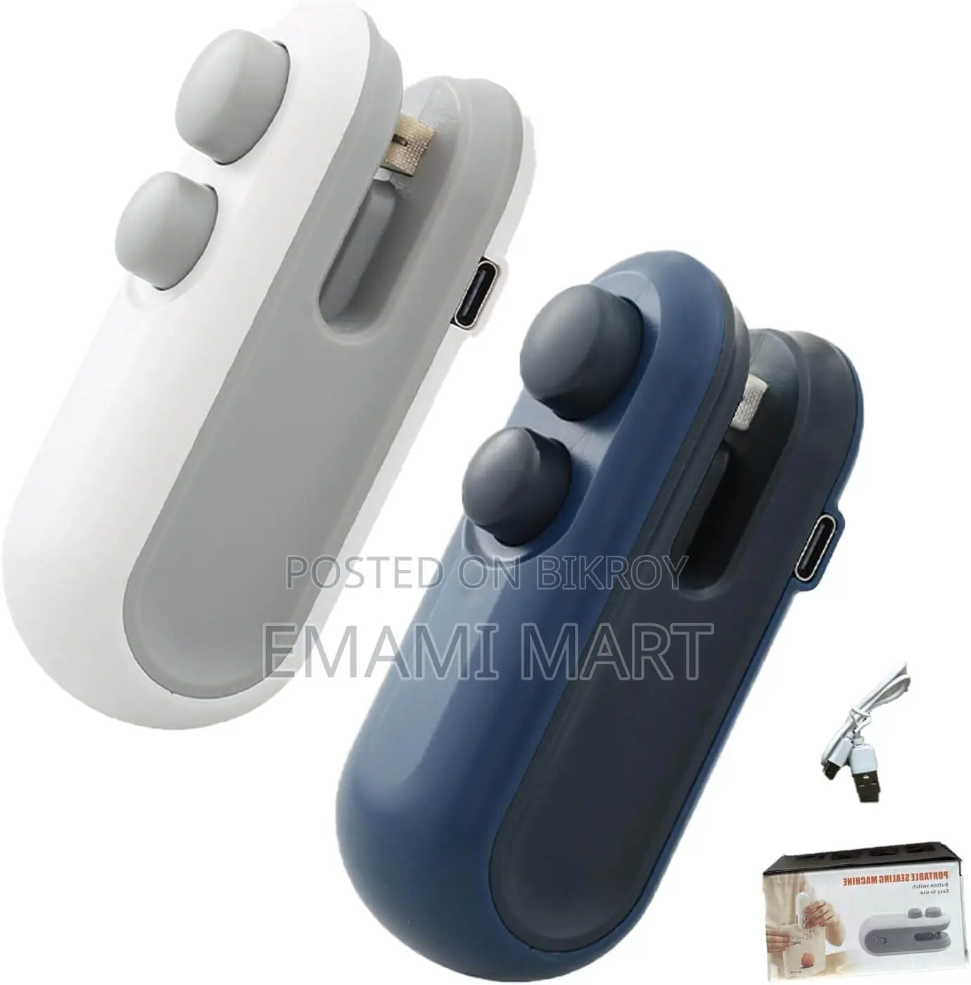 2IN1 Mini Sealing Machine USB Rechargable Heat Sealer Storage Bag Plas