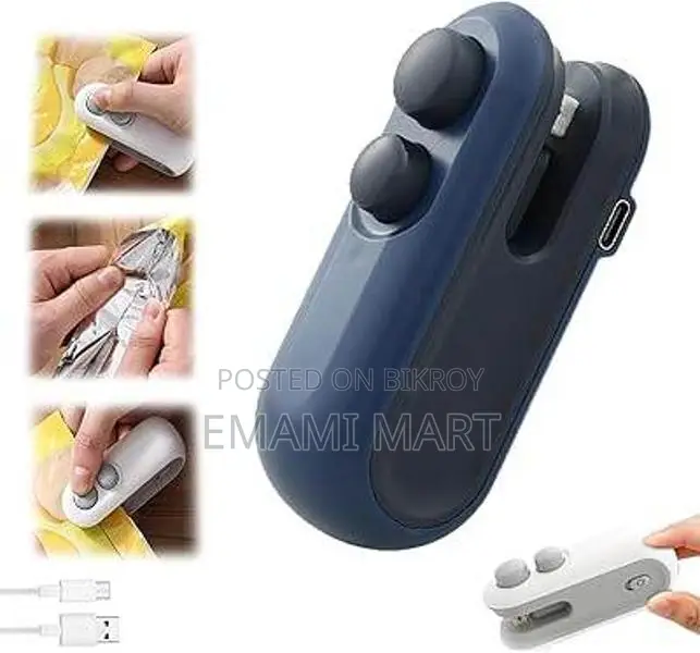 2IN1 Mini Sealing Machine USB Rechargable Heat Sealer Storage Bag Plas