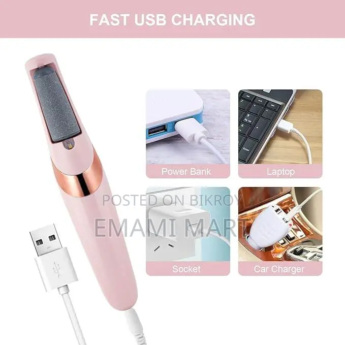Electric Foot File, USB Rechargeable Feet Callus Remover with 2 Speed 