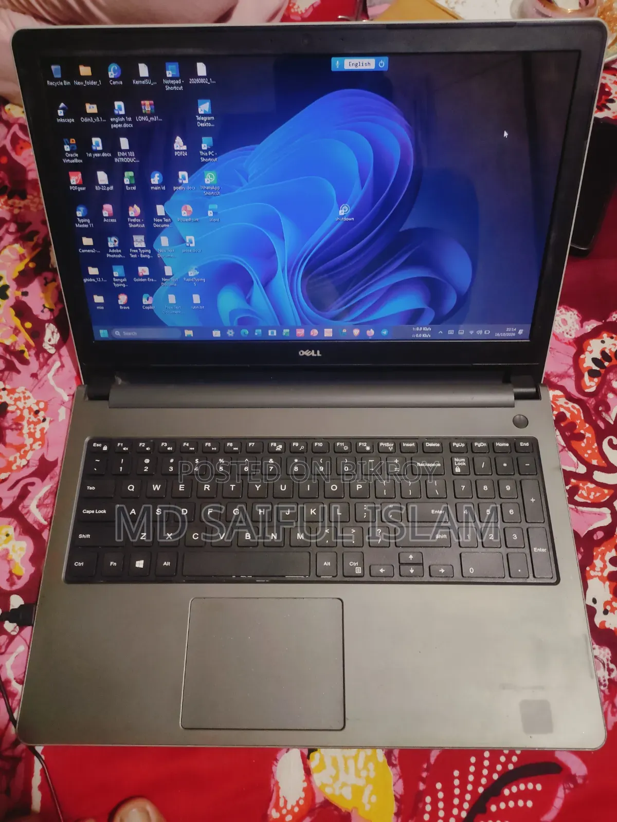 Laptop Dell Inspiron 5559 8GB RAM Intel Core i5 Processor 256GB SSD