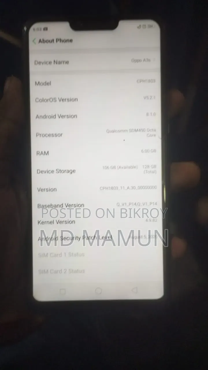 Oppo A3s 256 GB White
