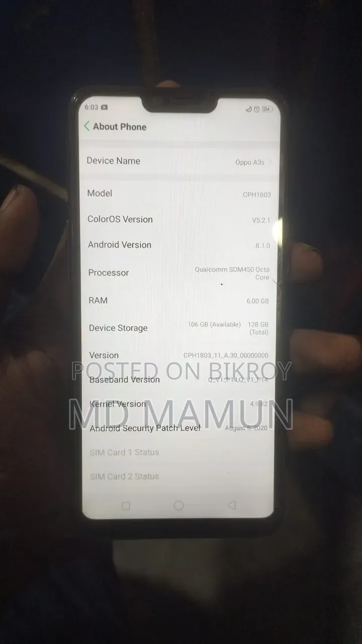 Oppo A3s 256 GB White