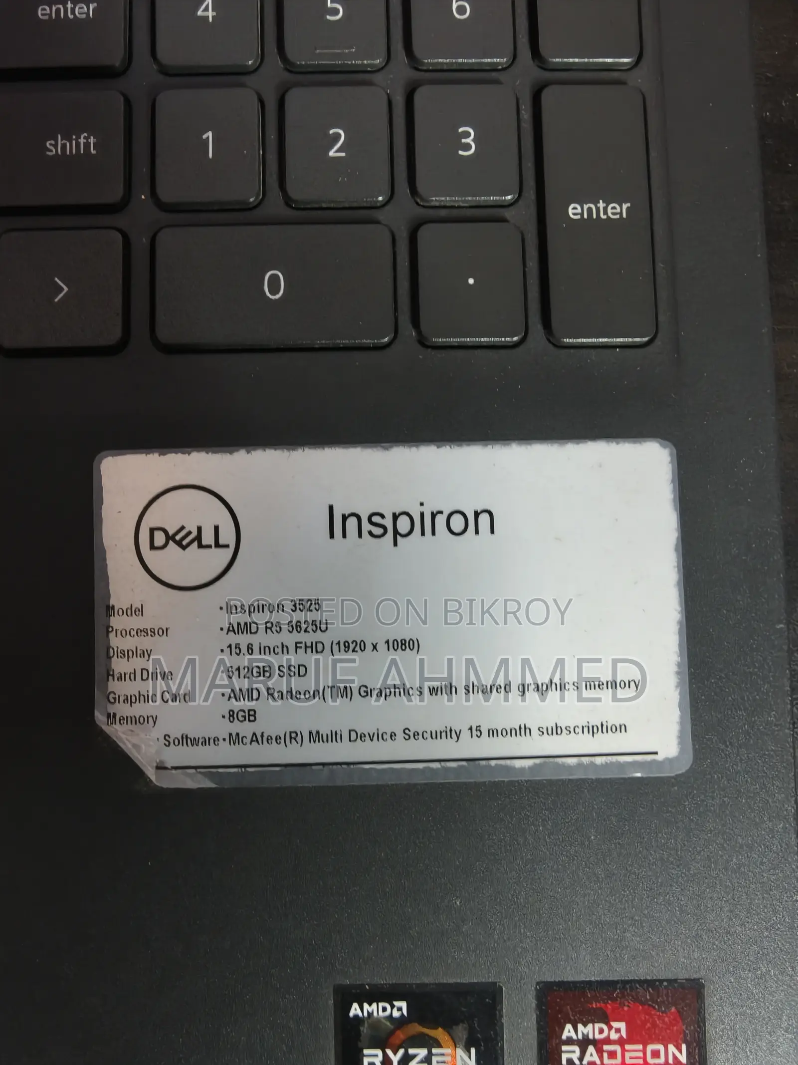 Laptop Dell Inspiron 15 3525 16GB AMD Ryzen 5 SSD 512GB