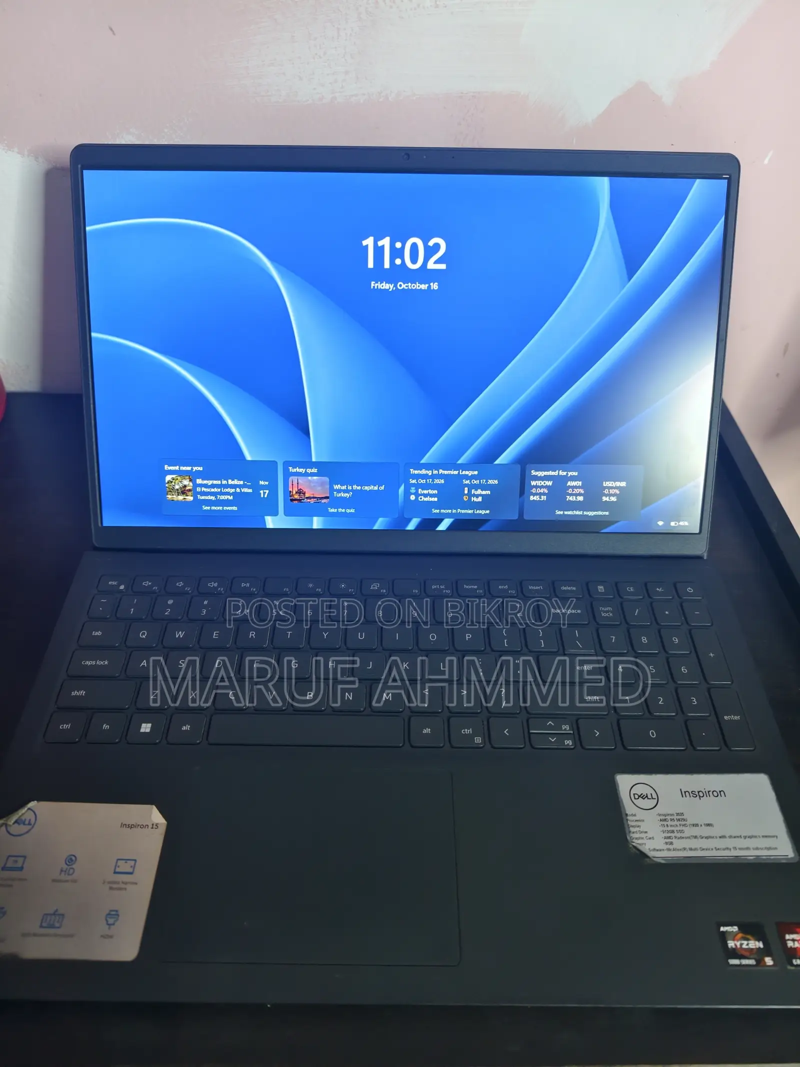 Laptop Dell Inspiron 15 3525 16GB AMD Ryzen 5 SSD 512GB