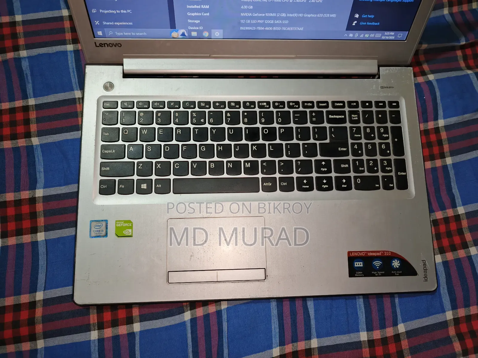 Laptop Lenovo IdeaPad 310 4GB Intel Core i3 SSD 128GB
