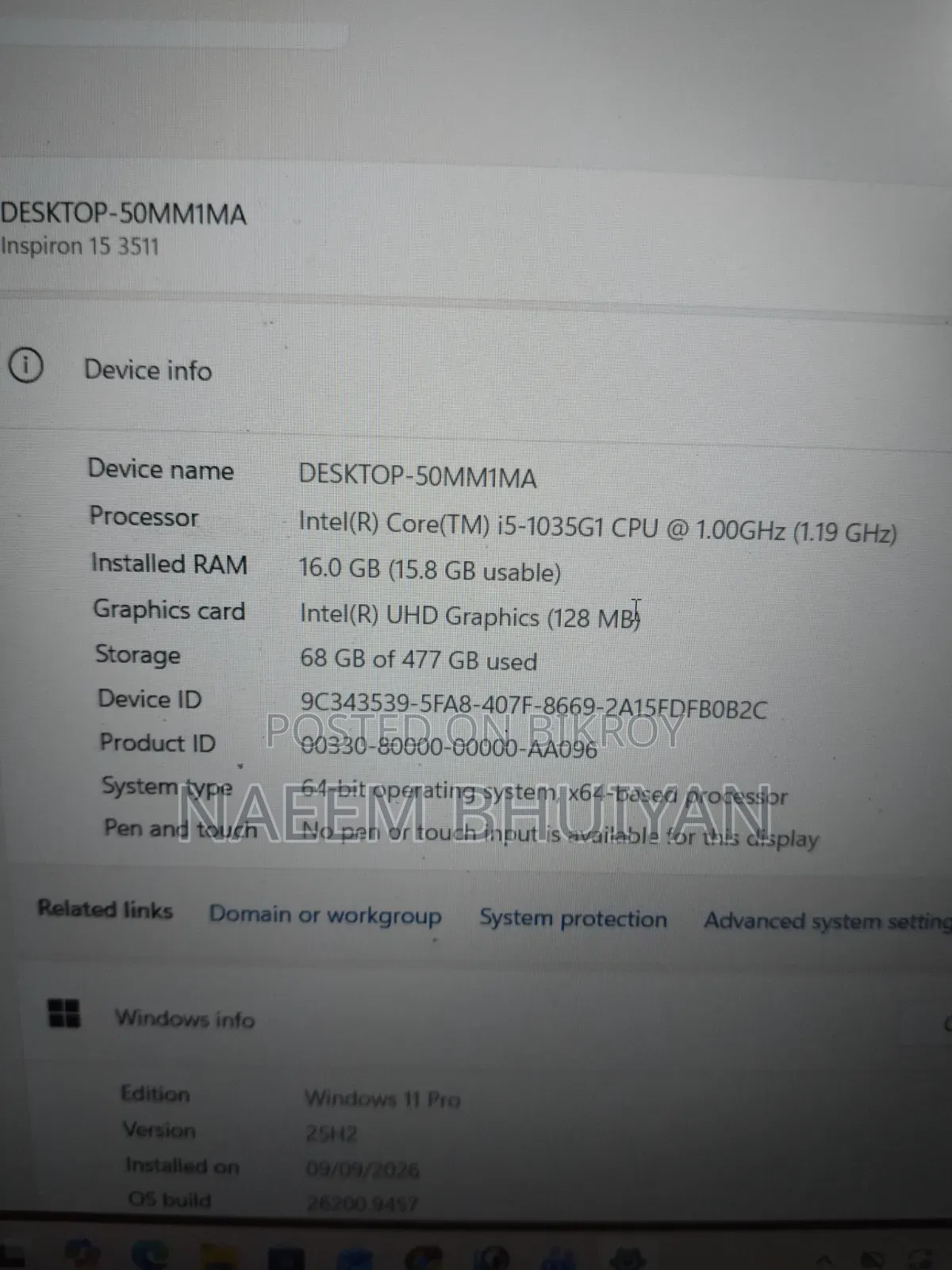 Laptop Dell Inspiron 15 16GB Intel Core i5 SSD 512GB