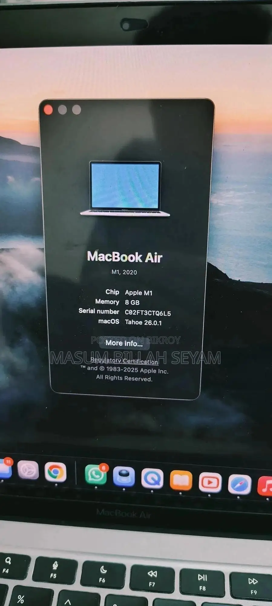 Laptop Apple MacBook Air 2020 M1 8GB Apple M1 SSD 512GB