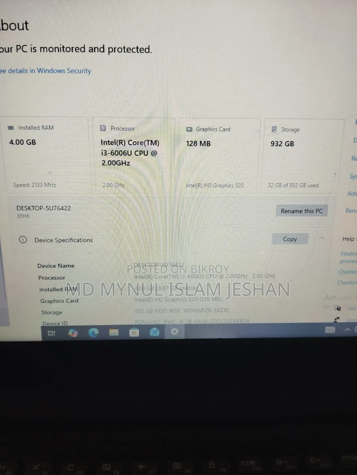 Laptop Lenovo IdeaPad 130 4GB Intel Core i3 HDD 1TB
