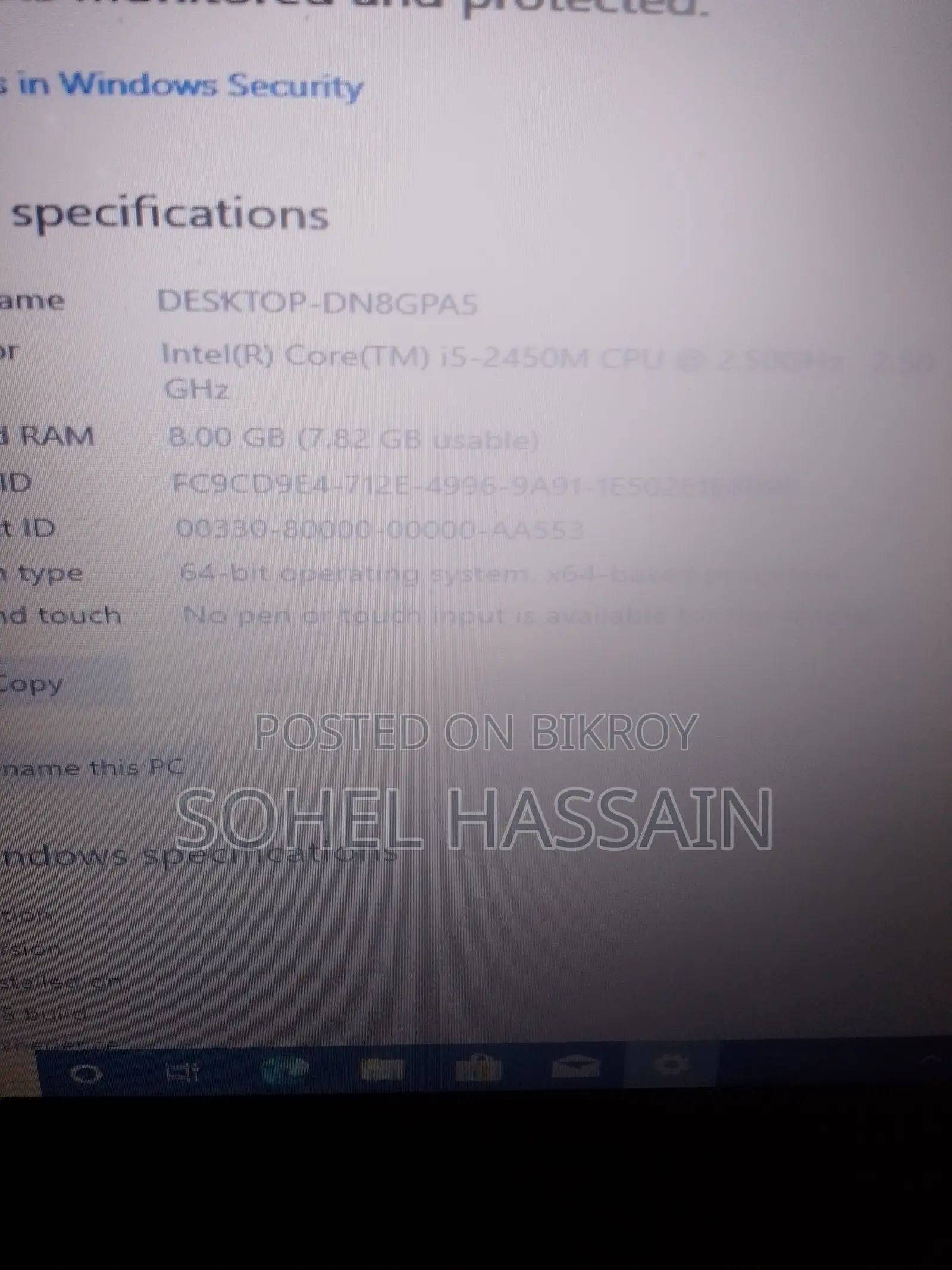 Laptop Acer AcerNote 350 8GB Intel Core i5 HDD 500GB