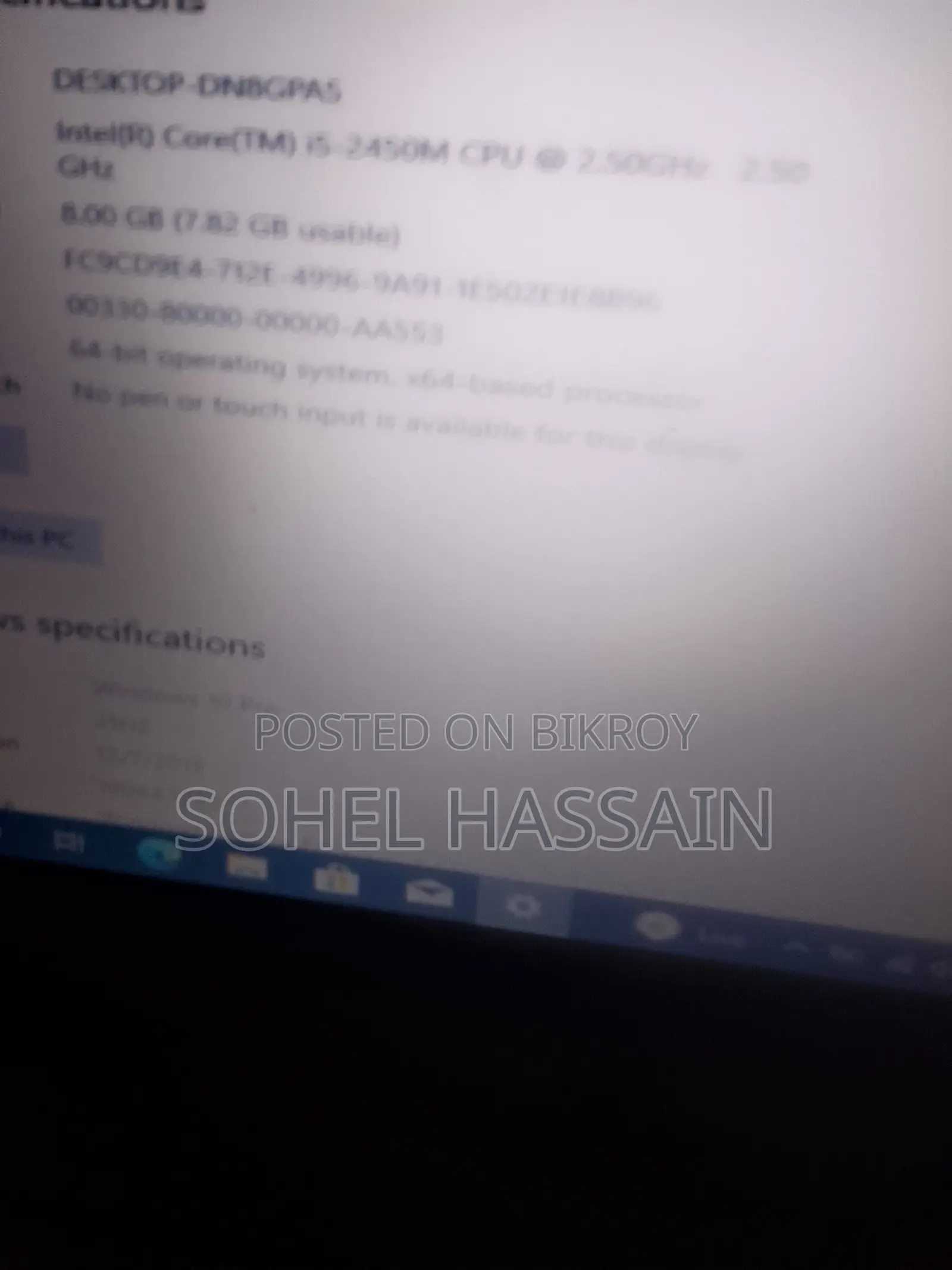 Laptop Acer AcerNote 350 8GB Intel Core i5 HDD 500GB