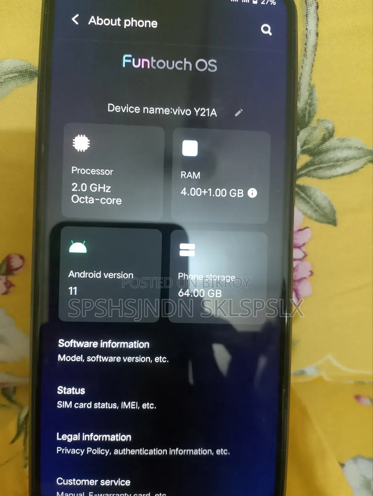 ভিভো ওয়াই২১ ৬৪ জিবি ব্লু