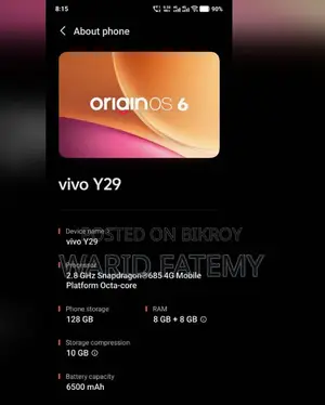 Vivo V29 5G 256 GB Black