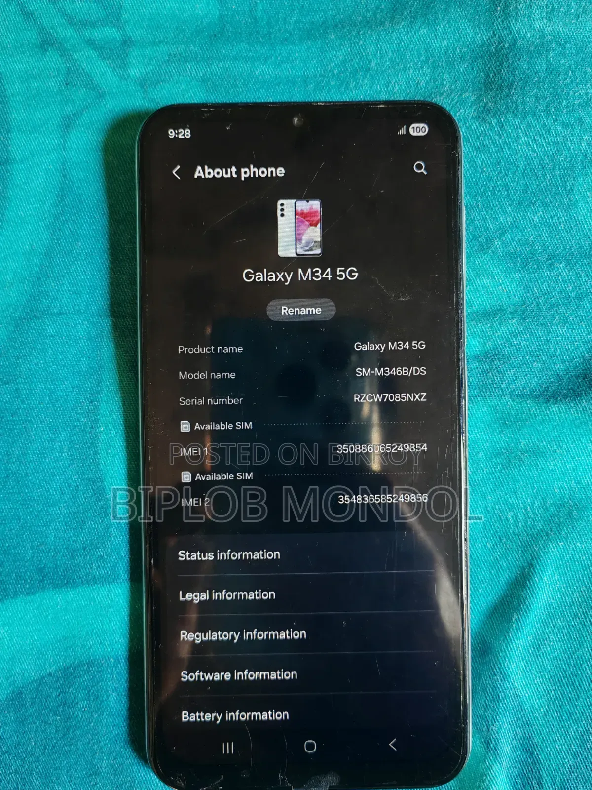 স্যামসাং গ্যালাক্সি এম৩৪ ৫জি ১২৮ জিবি পিংক