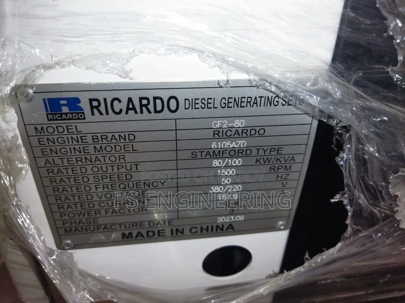 Brand New 100KVA Ricardo Diesel Generator | Zhongling Controller