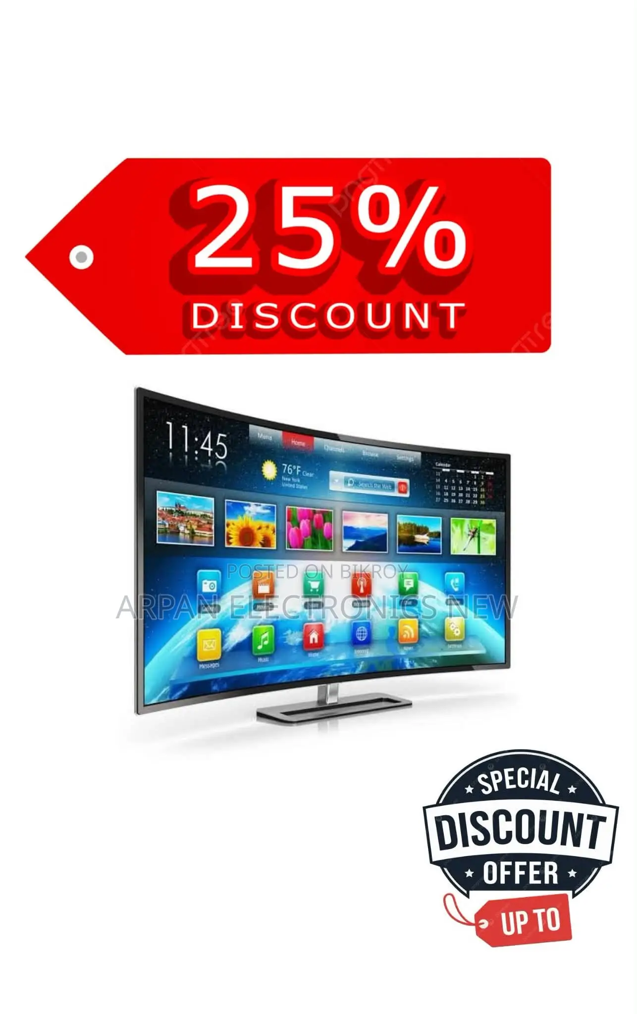 32'' Inch Led Smart TV 4K Supported - 2GB RAM / 16GB ROM