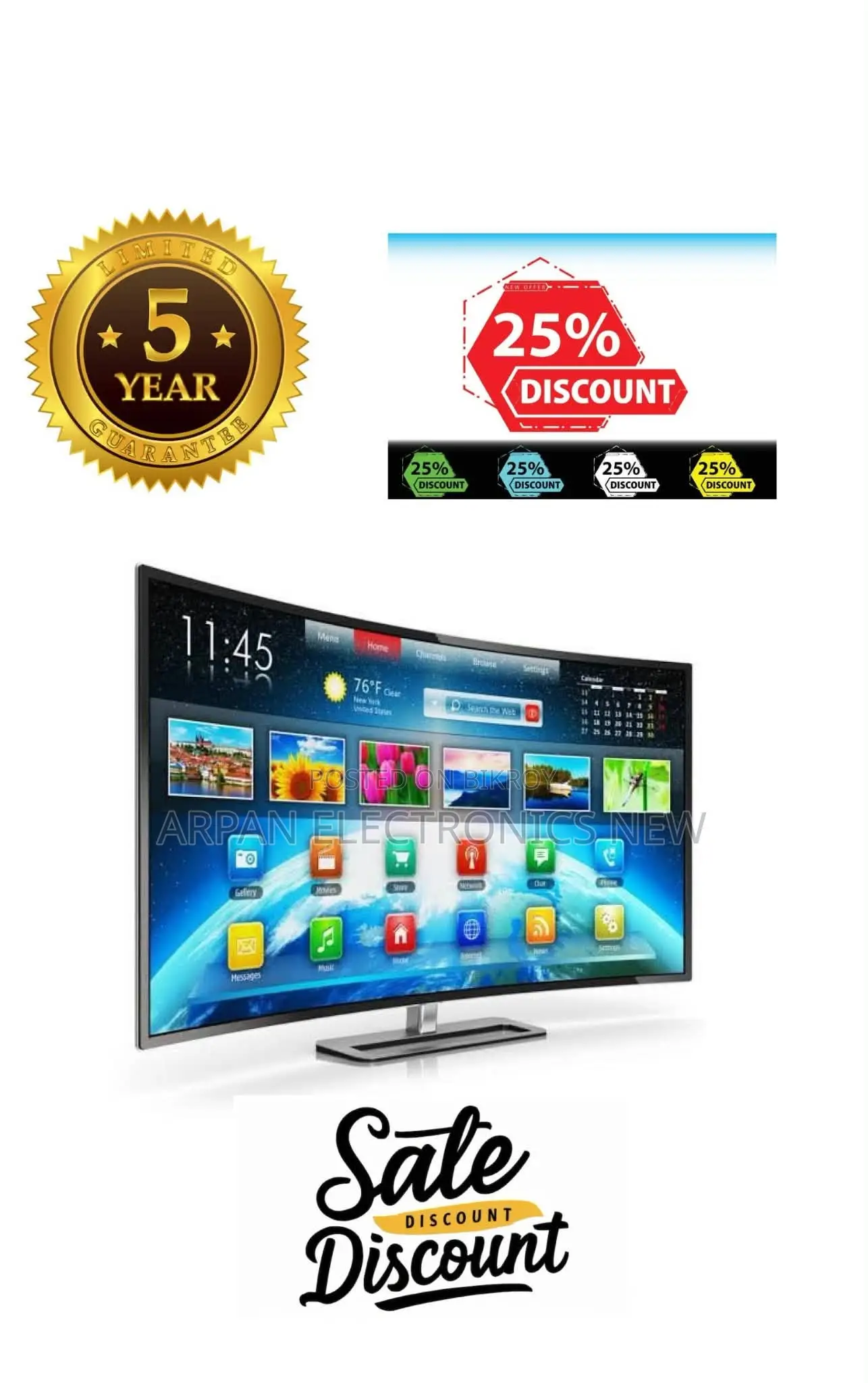43'' Inch LED Smart TV 4K Supported - 2GB RAM / 16GB ROM