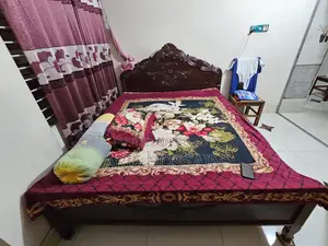 6×7 Ft Iron-Framed Wooden Bed for Sale