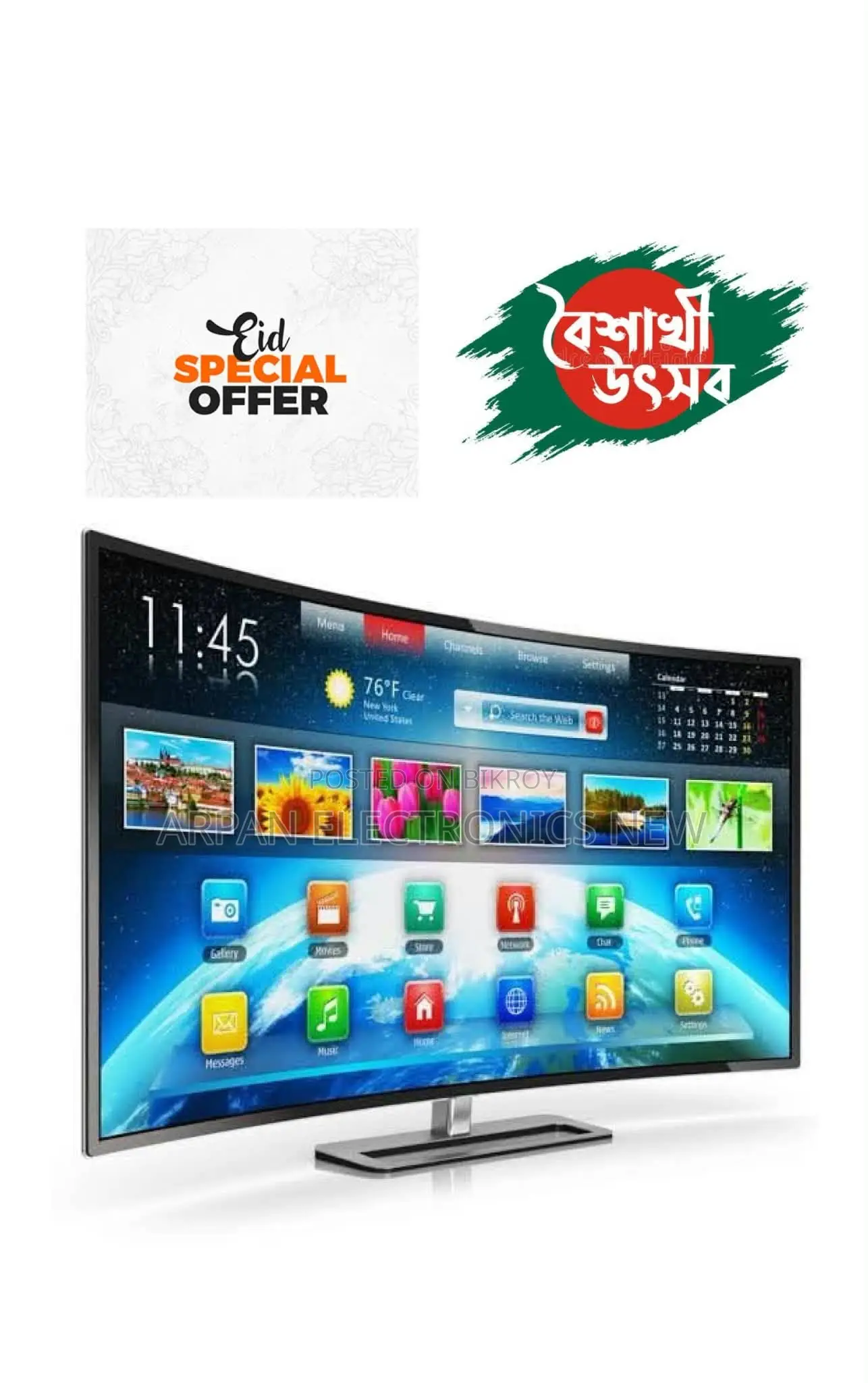 Android Smart TV 32'' Inch 4K UHD Display
