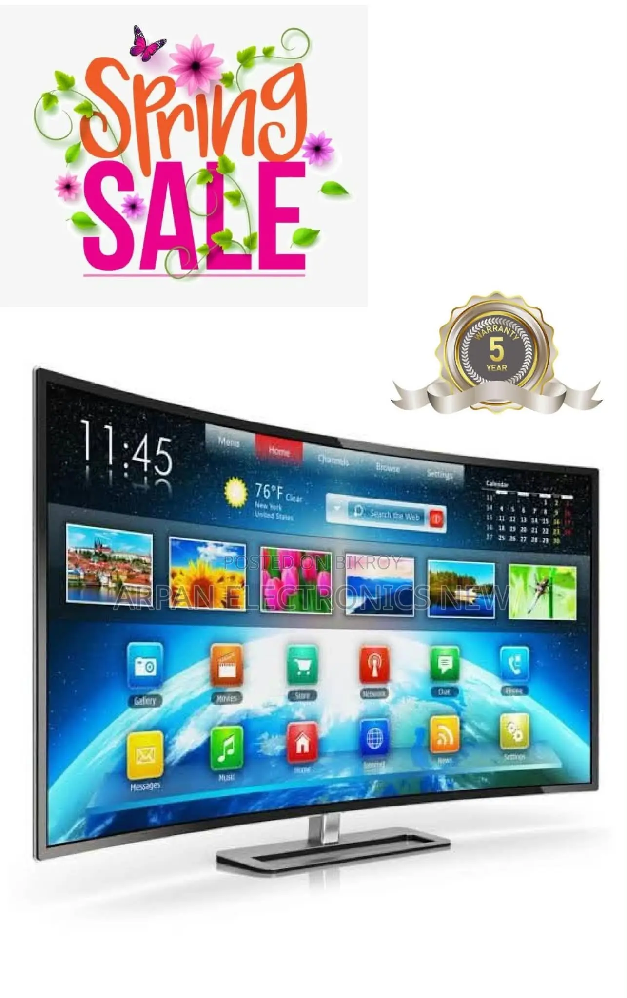 Voice Control Smart Android LED TV Sony Plus 43'' Inch