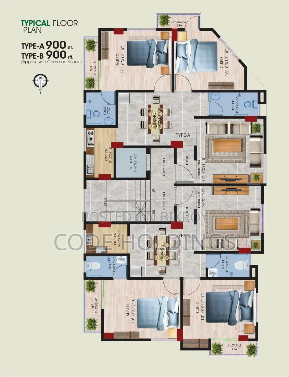 3 Bedroom Apartment in Pirerbagh, Mirpur for Sale