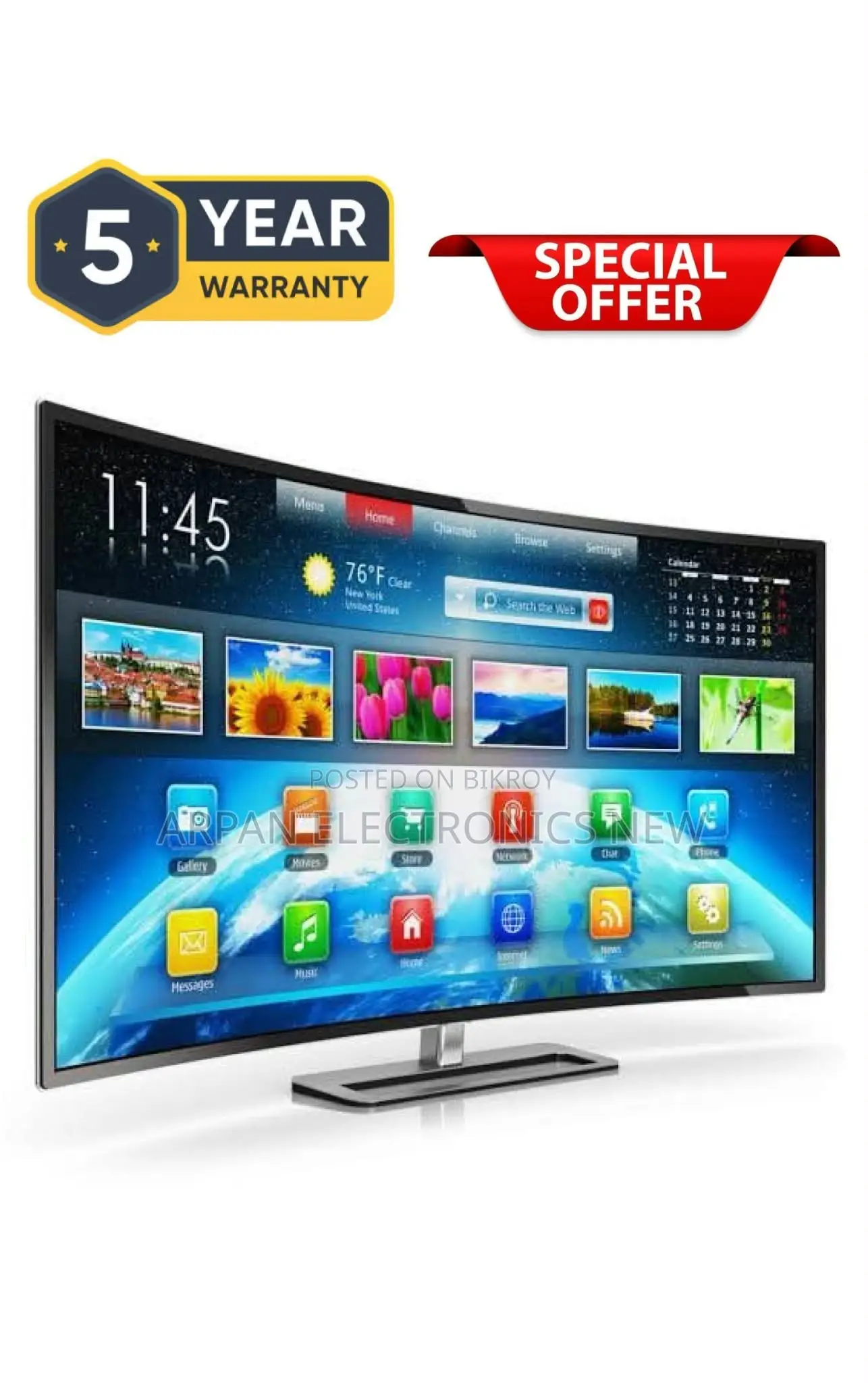 Wi-Fi Hd Led TV 4K Supported Sony Plus 43 Inch Android Smart TV